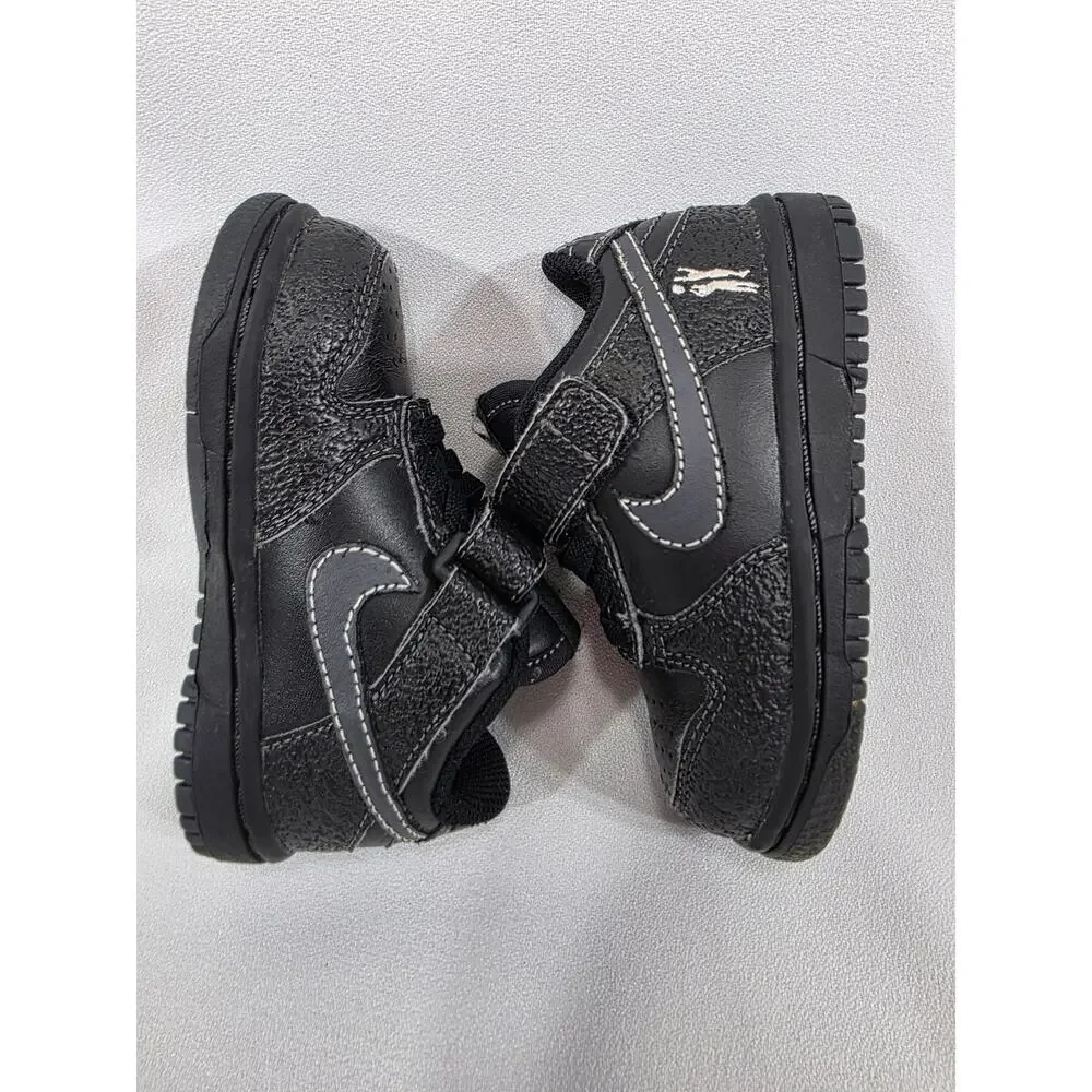 Nike Little Dunk Low TD Black Anthracite Leather Toddler Shoes Size 5C